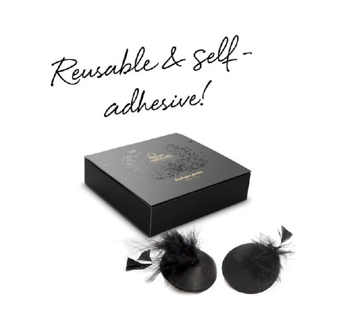 Пэстис - стикини Bijoux Indiscrets Burlesque pasties FEATHER, с перьями