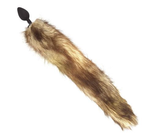 Силіконова анальна пробка М з рудим хвостом