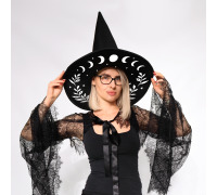 Капелюх відьми з місячними фазами – аксесуар до костюму на Геловін