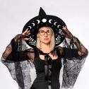 Ведьминская шляпа с фазами луны – аксессуар для костюма ведьмы на Хэллоуин