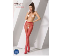 Сітчасті колготки-бодістокінги Passion S019 One Size, Red, імітація трусиків, відкритий доступ