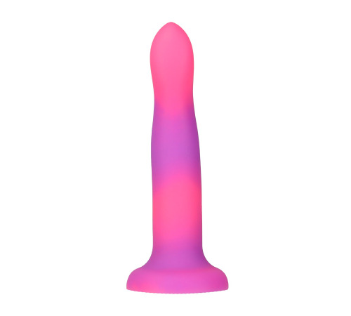 Светящийся в темноте фаллоимитатор ADDICTION Rave 8″ Glow in the Dark Dildo Pink Purple, 20,3 см
