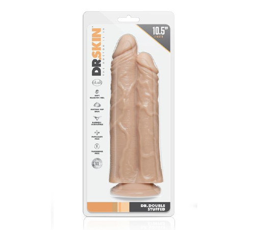 Dream toys - Двойной фаллоимитатор DR. SKIN DR. DOUBLE STUFFED FLESH (T331316)