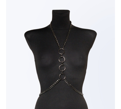 Портупея из цепи Дебора, цвет Черный