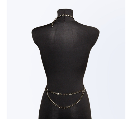 Портупея из цепи Дебора, цвет Черный