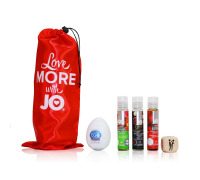 Набір для двох «Полуниця в шоколаді»: 3 смакові мастила System JO, яйце-мастурбатор, кубик із позами