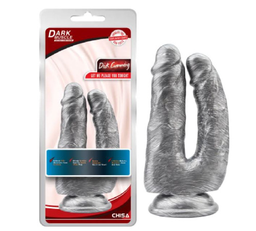 Фалоимитатор двойной реалистичный на присоске Chisa Серебро