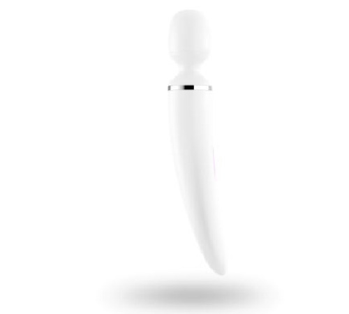 Вібромасажер Satisfyer Wand-er Woman (White/Chrome), водонепроникний, потужний, розмір XXL