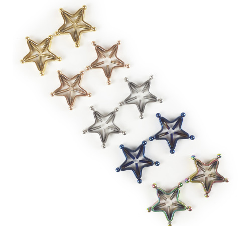 Винтовые зажимы для сосков Звезды Красное золото