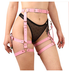 Гартеры Art of Sex - Claire, натуральная кожа, размер L-2XL, цвет розовый