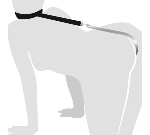 Анальный крюк 1 с ошейником из натуральной кожа Art os Sex - Anal hook, Черный