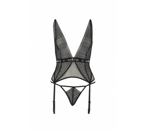 Полупрозрачный корсет Passion Exclusive Mirajane Corset XXL/XXXL, черный