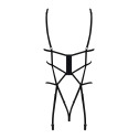 Боді зі стреп із доступом Obsessive Badossa crotchless teddy L/XL, чорний