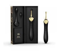 Вибратор двухсторонний универсальный Zalo Bess с насадками Black