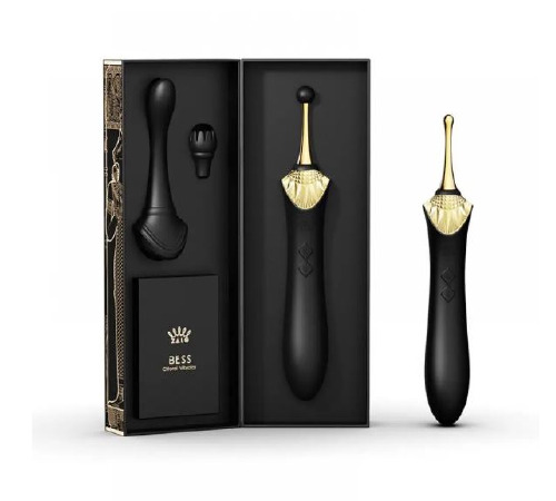 Вібратор двосторонній універсальний Zalo Bess із насадками Black