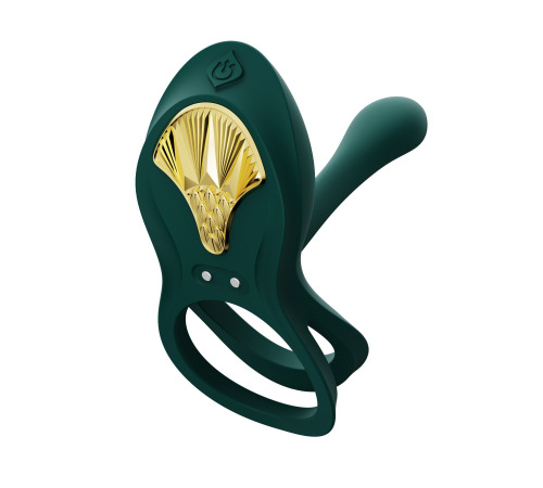 Смарт-ерекційне кільце Zalo BAYEK Turquoise Green, подвійне з ввідною частиною, пульт ДК