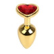 Анальна пробка Gold Metal Heart Red, S