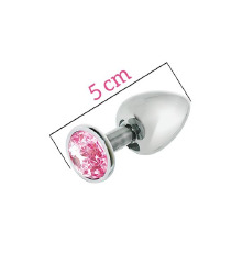 Анальна пробка MAI METAL PLUG WITH STONE, S SILVER
