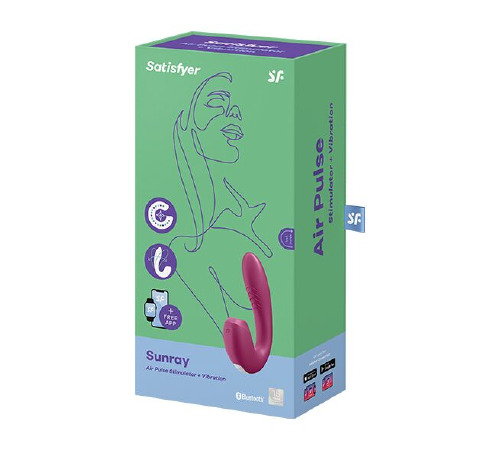 Вакуумный смарт-вибратор Satisfyer Sunray Berry, 4 положение ствола