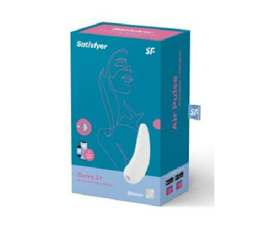 Вакуумный клиторальный стимулятор Satisfyer Curvy 2+ White с управлением через интернет