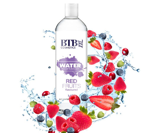 Змазка на водній основі BTB FLAVORED RED FRUITS з ароматом червоних фруктів (250 мл)
