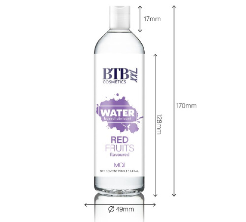 Змазка на водній основі BTB FLAVORED RED FRUITS з ароматом червоних фруктів (250 мл)