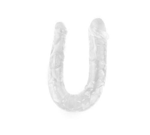 Фаллоимитатор двухсторонний, гелевый, прозрачный, диаметр 31мм и 37мм