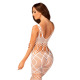 Сетчатый бодистокинг с имитацией топа и шорт Obsessive Bodystocking G330 S/M/L, white, с доступом