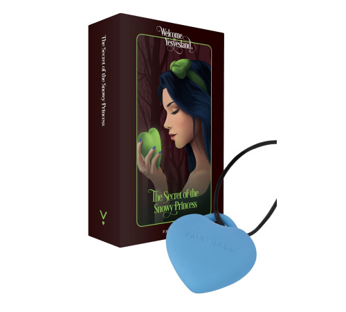Мини-вибратор «Сердечко» FairyGasm PleasureStone blue, 9 режимов, на шнурке