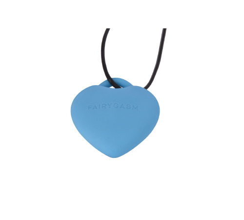 Мини-вибратор «Сердечко» FairyGasm PleasureStone blue, 9 режимов, на шнурке