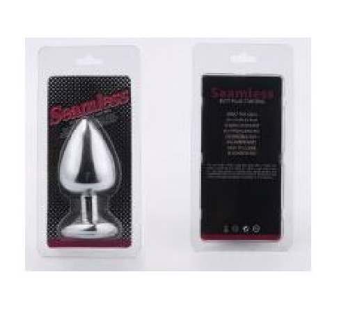 Анальна пробка Silver Metal Heart Dark Violet, S