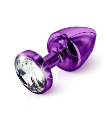 Анальная пробка Diogol ANNI round purple 35мм, с кристаллом Swarovsky