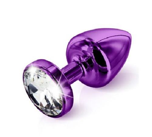 Анальна пробка з стразами Diogol ANNI round purple 35 мм