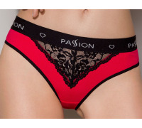 Трусики с широкой резинкой и кружевом Passion PS001 PANTIES red/black, size XL
