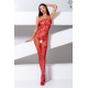 Ажурный бодистокинг с интимными вырезами Passion BS076 red