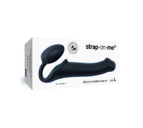 Безремневой страпон Strap-On-Me Black XL, полностью регулируемый, диаметр 4,5см