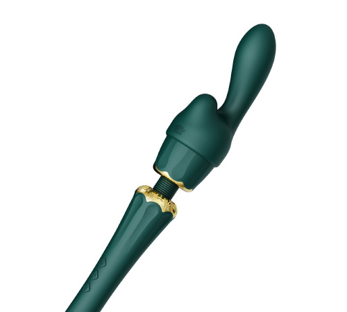 Вібромасажер з насадками Zalo — Kyro Wand Turquoise Green