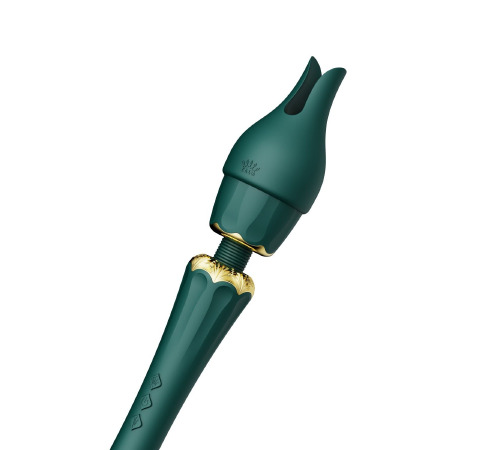 Вібромасажер з насадками Zalo — Kyro Wand Turquoise Green