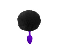 Силіконова анальна пробка S Бузкова з Чорним хвостиком