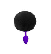 Силиконовая анальная пробка S Сиреневая с Черным хвостиком
