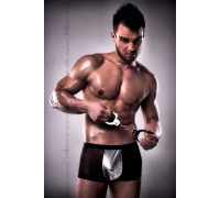 Мужские шорты с блестящим гульфиком Passion 002 SHORT black L/XL