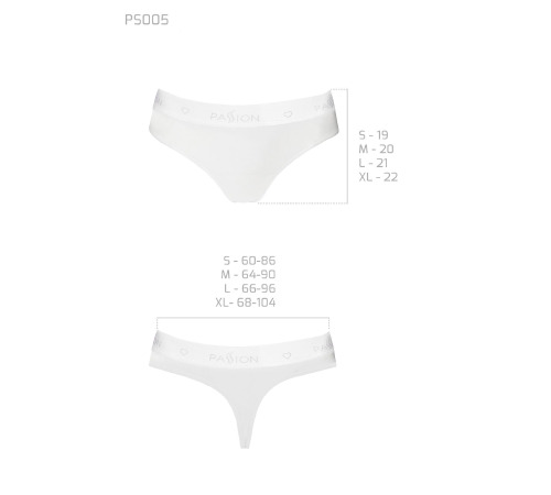 Трусики-бразилиана из хлопка Passion PS005 PANTIES white, size S