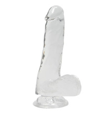 Прозрачный фаллоимитатор Alive Jelly Dildo Pepito, ТПЕ, присоска, диаметр 3,5см, длина 15,5см