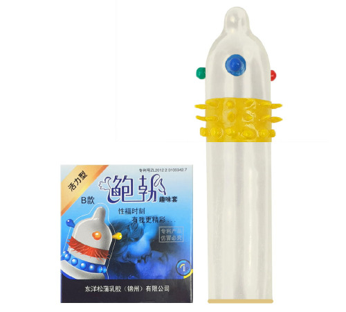 Презервативы с усиками и шариками на головке 1 шт синяя упаковка