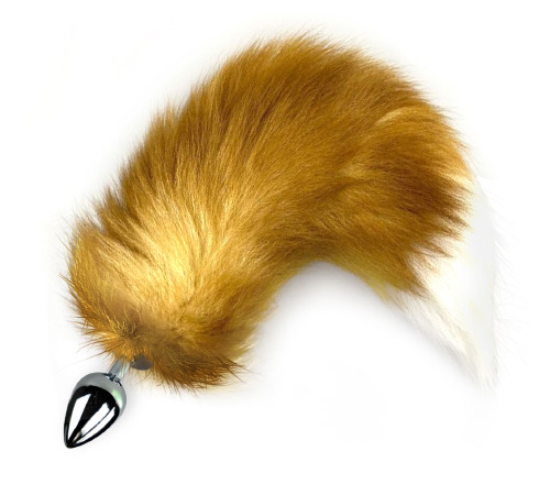Металева анальна пробка з хвостом з натурального хутра Art of Sex Foxy fox