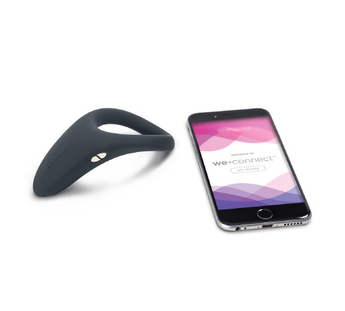 Смарт-виброкольцо под одежду VERGE BY WE-VIBE SLATE, охватывает пенис и мошонку, 10 режимов