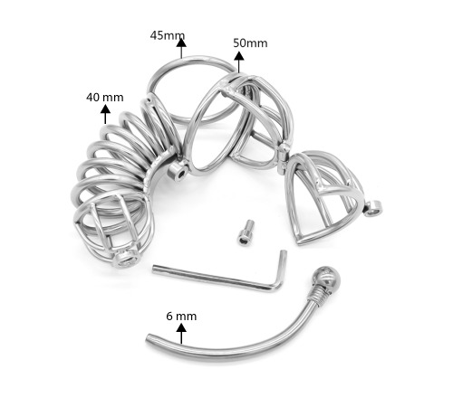 Металлический пояс верности с уретральным катетером 