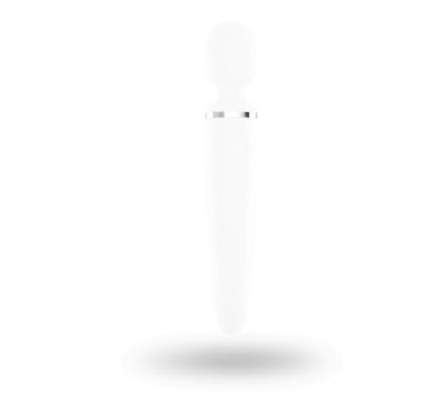 Вібромасажер Satisfyer Wand-er Woman (White/Chrome), водонепроникний, потужний, розмір XXL
