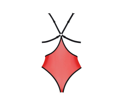 Полупрозрачное боди с кружевом Passion PEONIA BODY S/M red