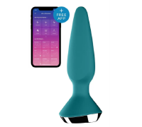 T360156 Анальная пробка с двумя моторами и управлением телефоном Satisfyer Plug-ilicious 1 Petrol